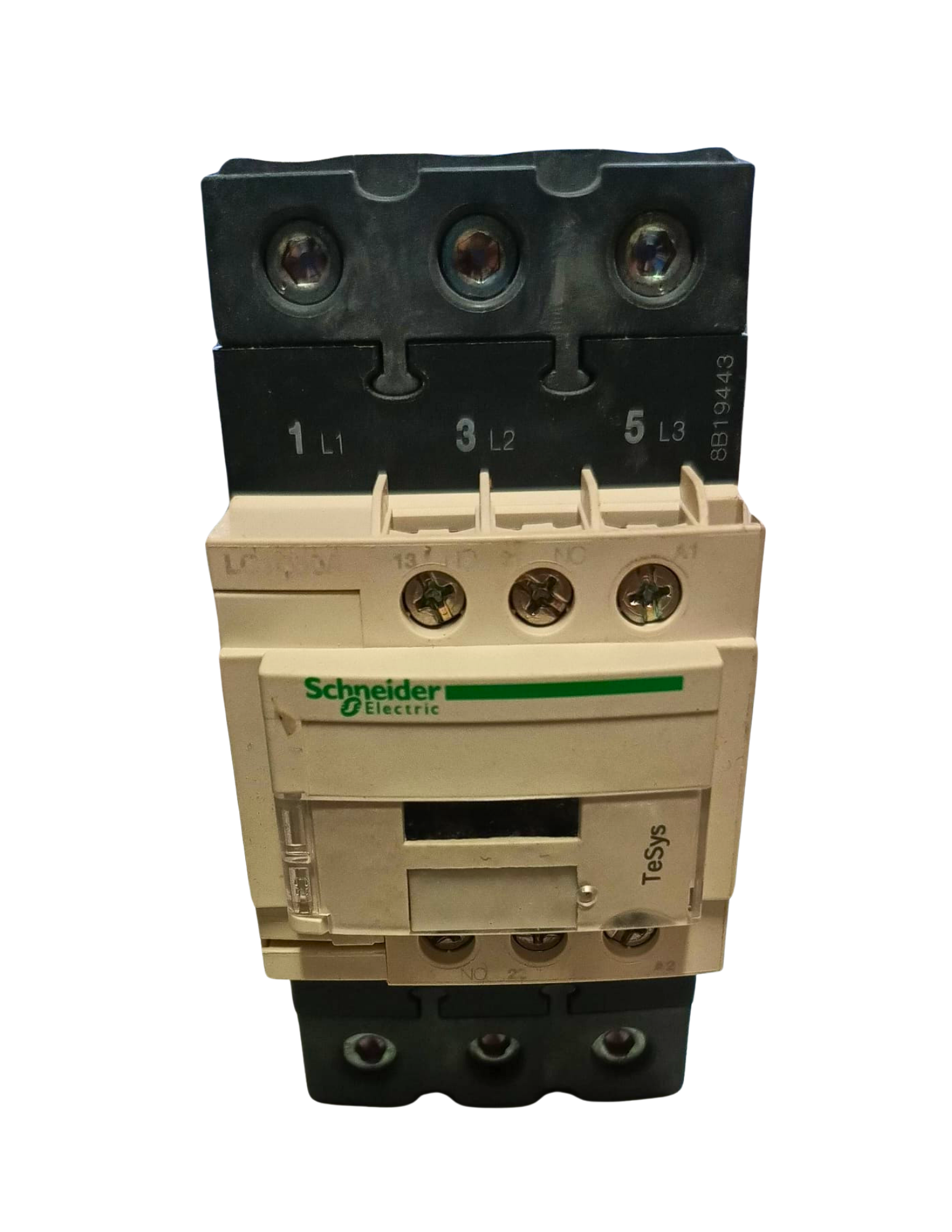 Contactor LC1D marca Schneider 3 polos In: 50 Amp (AC3) Tensión 220 Contactos aux. 1NA+1NC